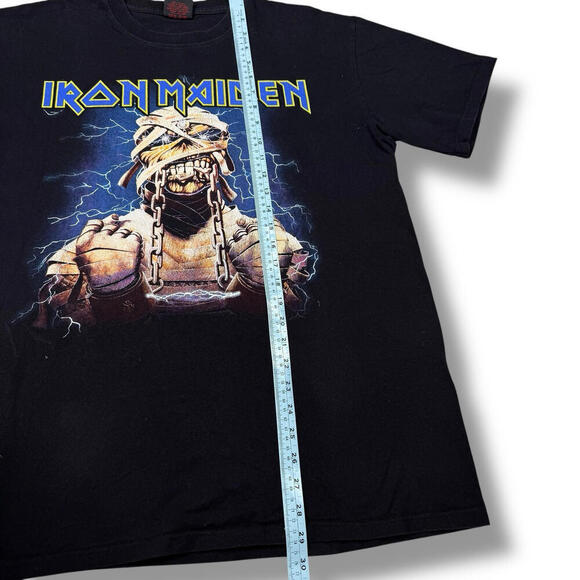 Iron Maiden Powerslave Mummy Eddie Band Tee Thunder Tag Black Sz XL Metal Retro - Picture 7 of 8